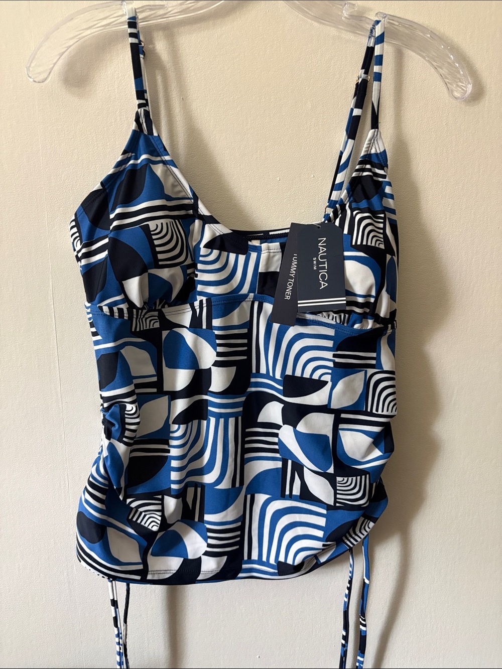 Nautica Blue Black White Geometric Camisole Tank